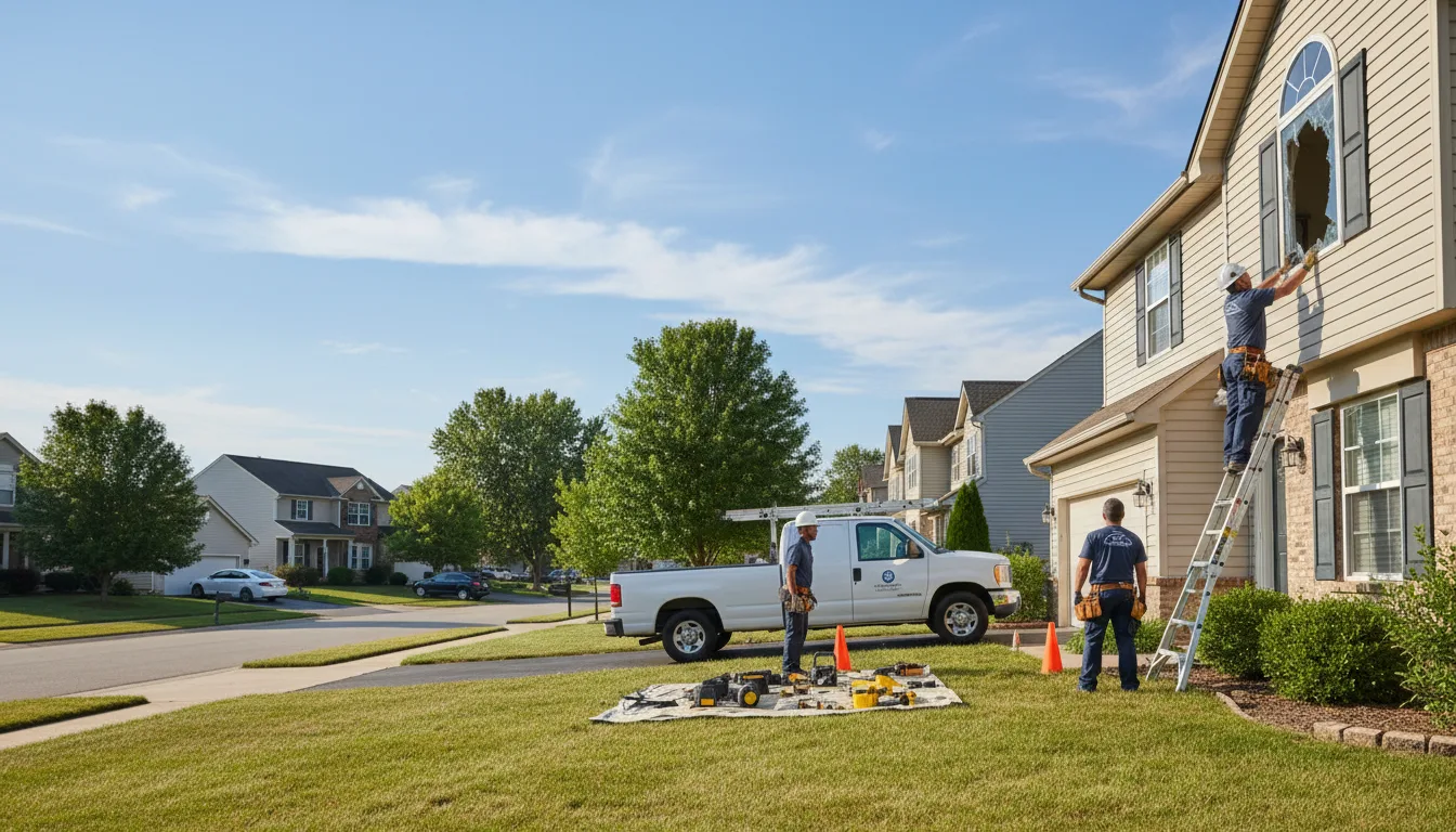 Professional window installation specialist working on residential windows